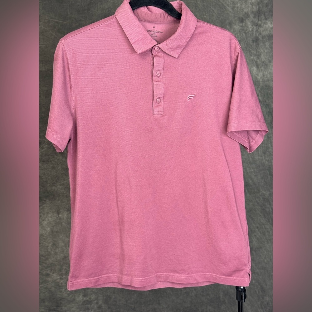 Fabletics Men’s Polo | Rose Mauve | Classic Stretch Performance | Size M